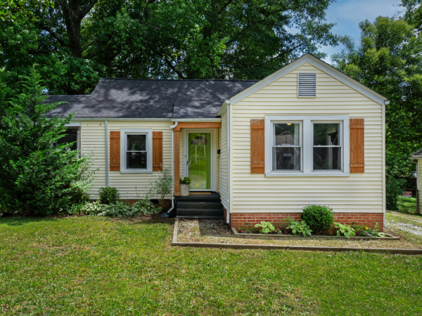 One story house with white paint